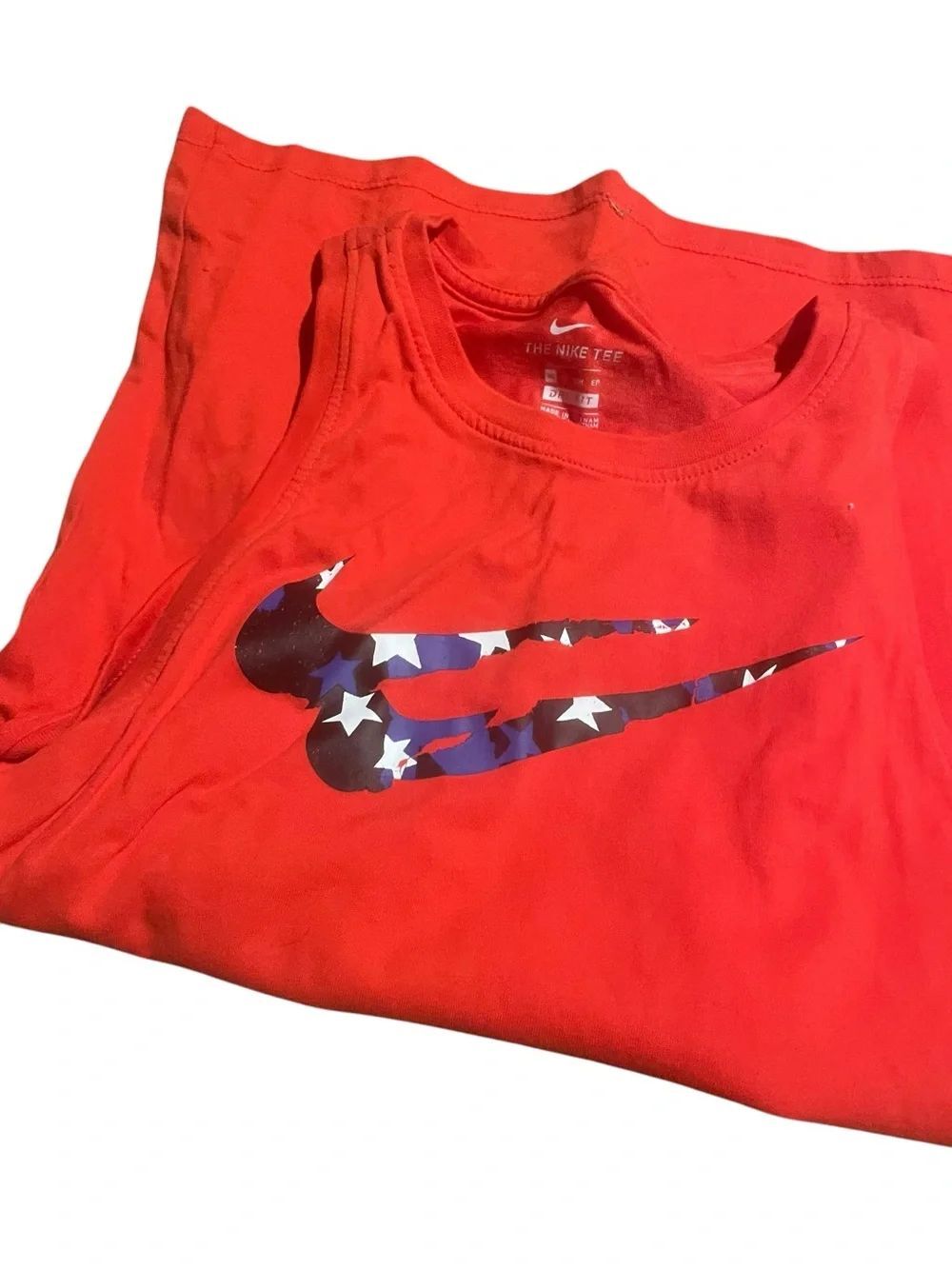 Nike Red Sleeveless Tank with Star-Spangled Swoosh dri fit size x-small